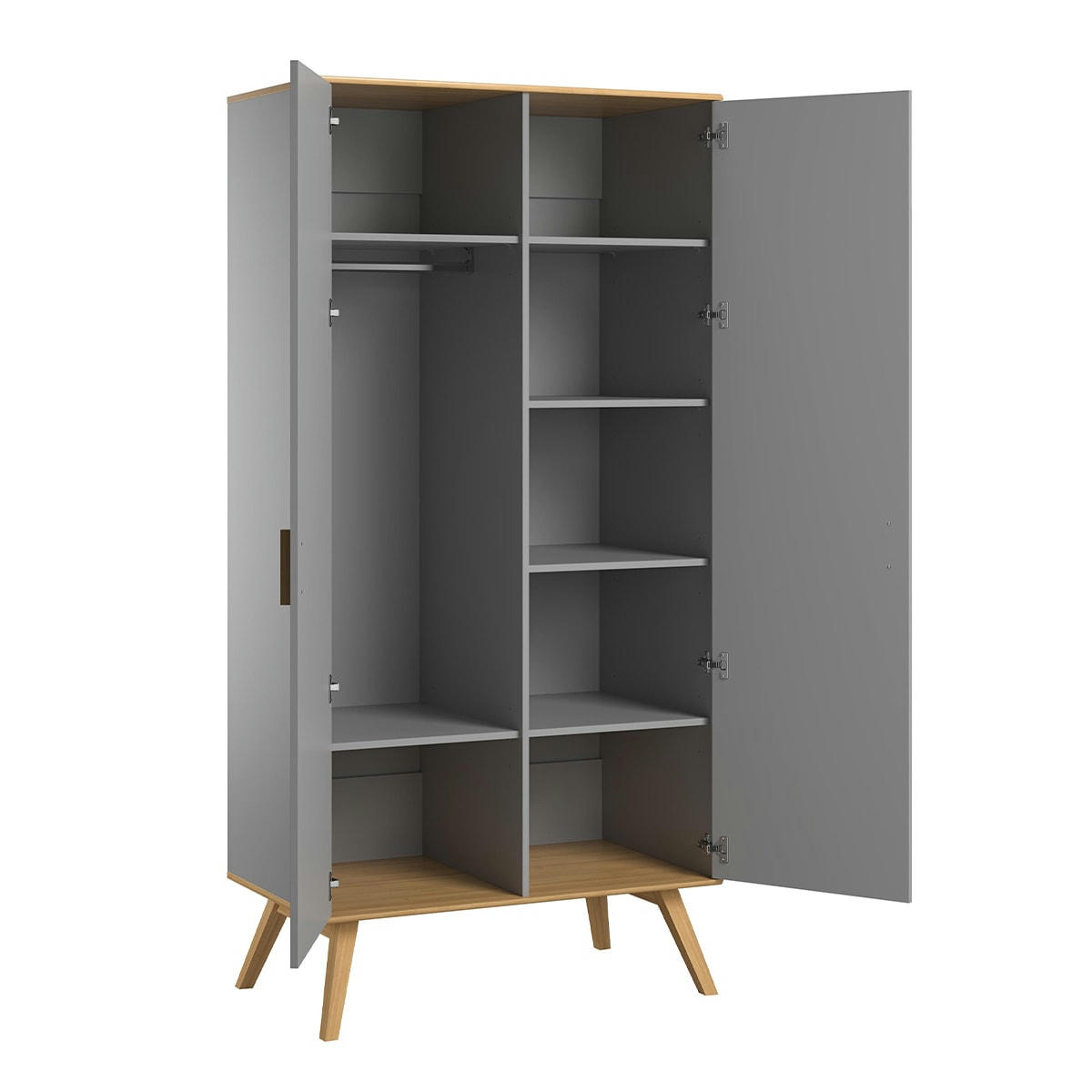NAUTIS - Armoire 2 portes gris