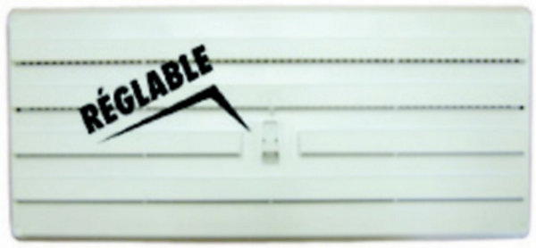 Grille d'aération PVC Autogyre blanche réglable 245 x 245 mm