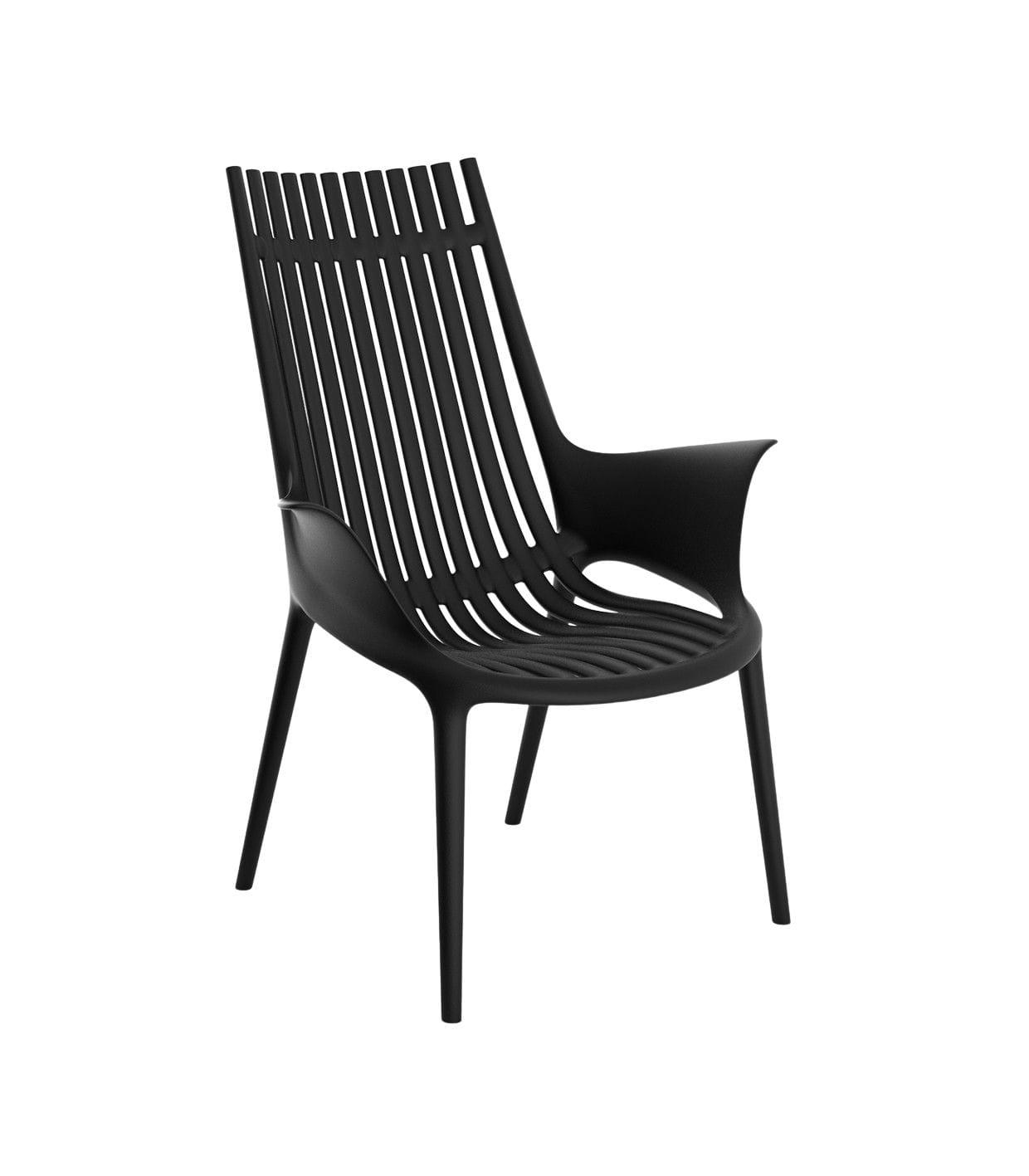 IBIZA - Fauteuil Plastique noir 72x91x67 cm