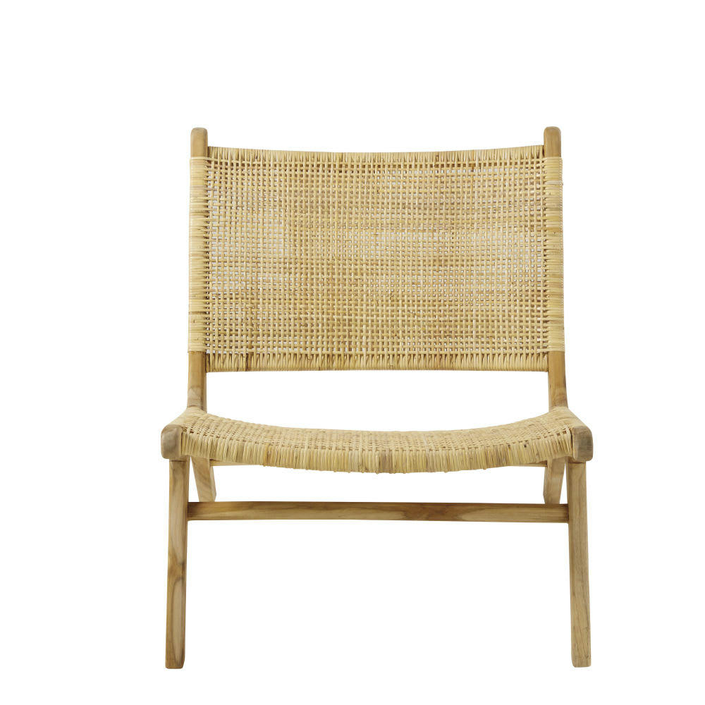 Ticao - Fauteuil en rotin tressé et bois de teck recyclé