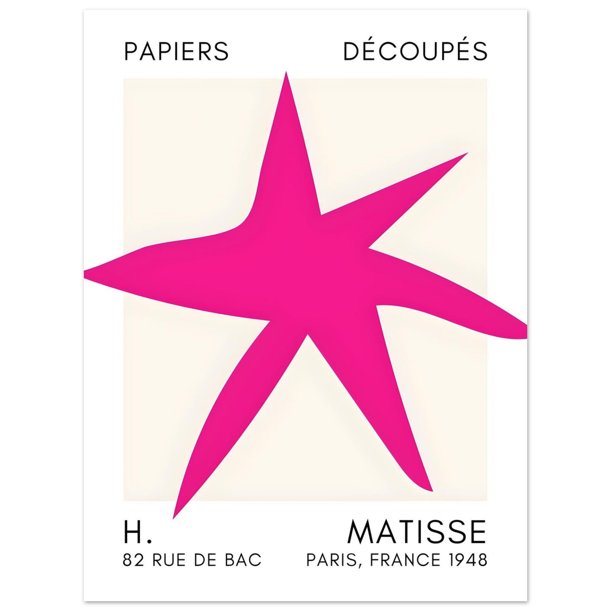 Artfulprints Poster Matisse – Star of the sea pink  - 30x40 cm - Roze
