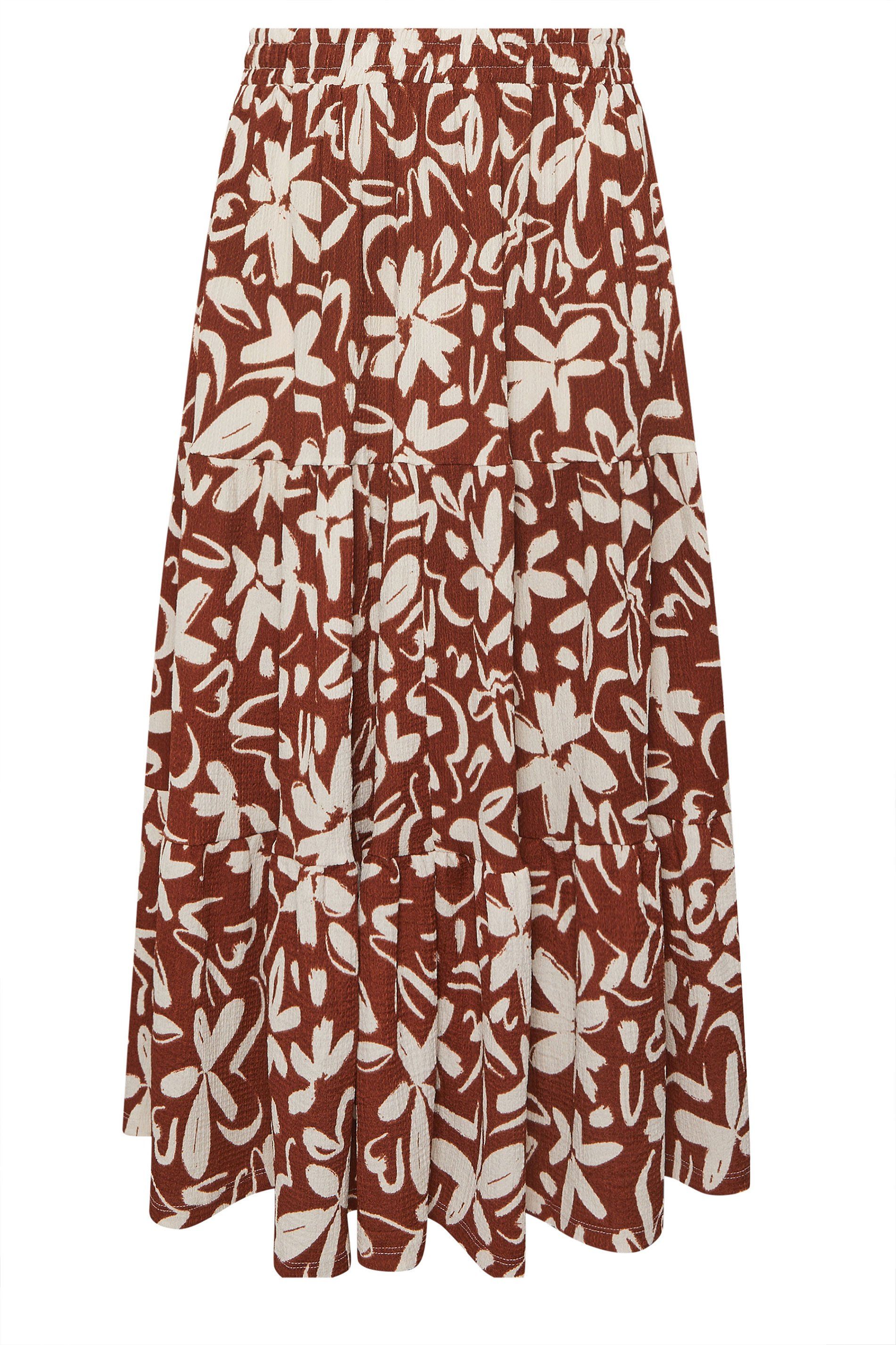 Yours Abstract Floral Tiered Skirt