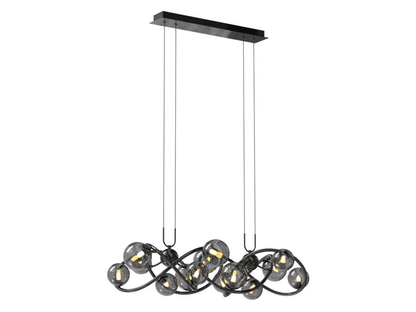 Lampa wisząca Nancy LED 14-punkowa metalowa czarna