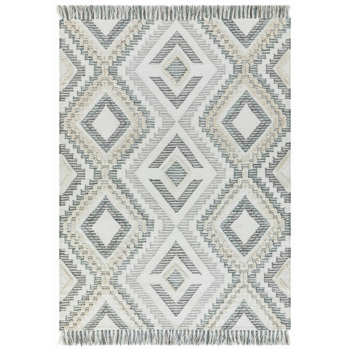 MIRAMAR - Tapis de salon en Polyester recyclé Beige gris 160x230 cm