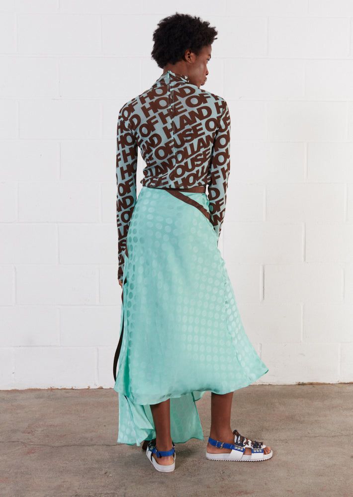 House of Holland Jacquard Mint Midi Skirt