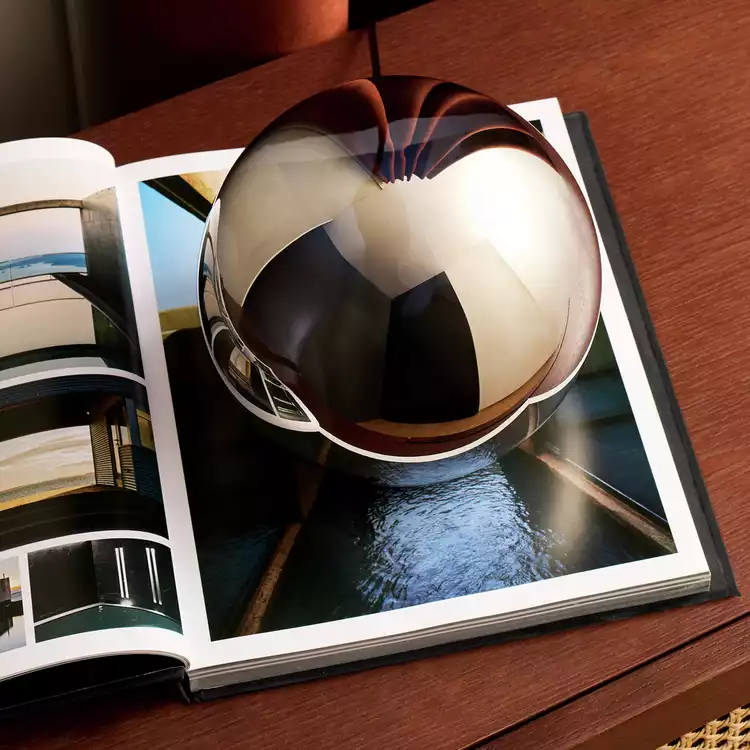 Habitat Caliban Globe Glass Table Lamp - Chrome