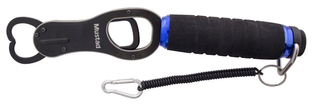 Mustad 12 Inch Stainless Steel Fish Gripping Tool with Integrated Scale