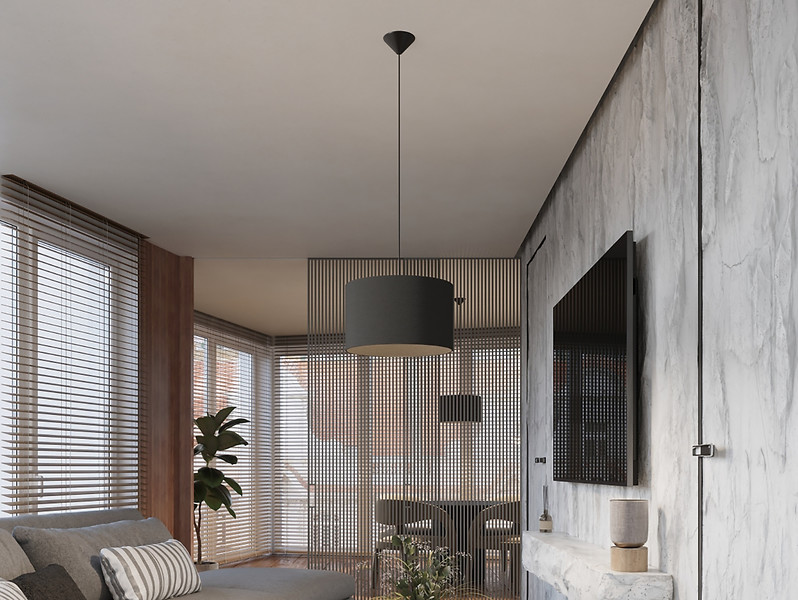Lampa wisząca Nova 30 cm tkaninowa czarna