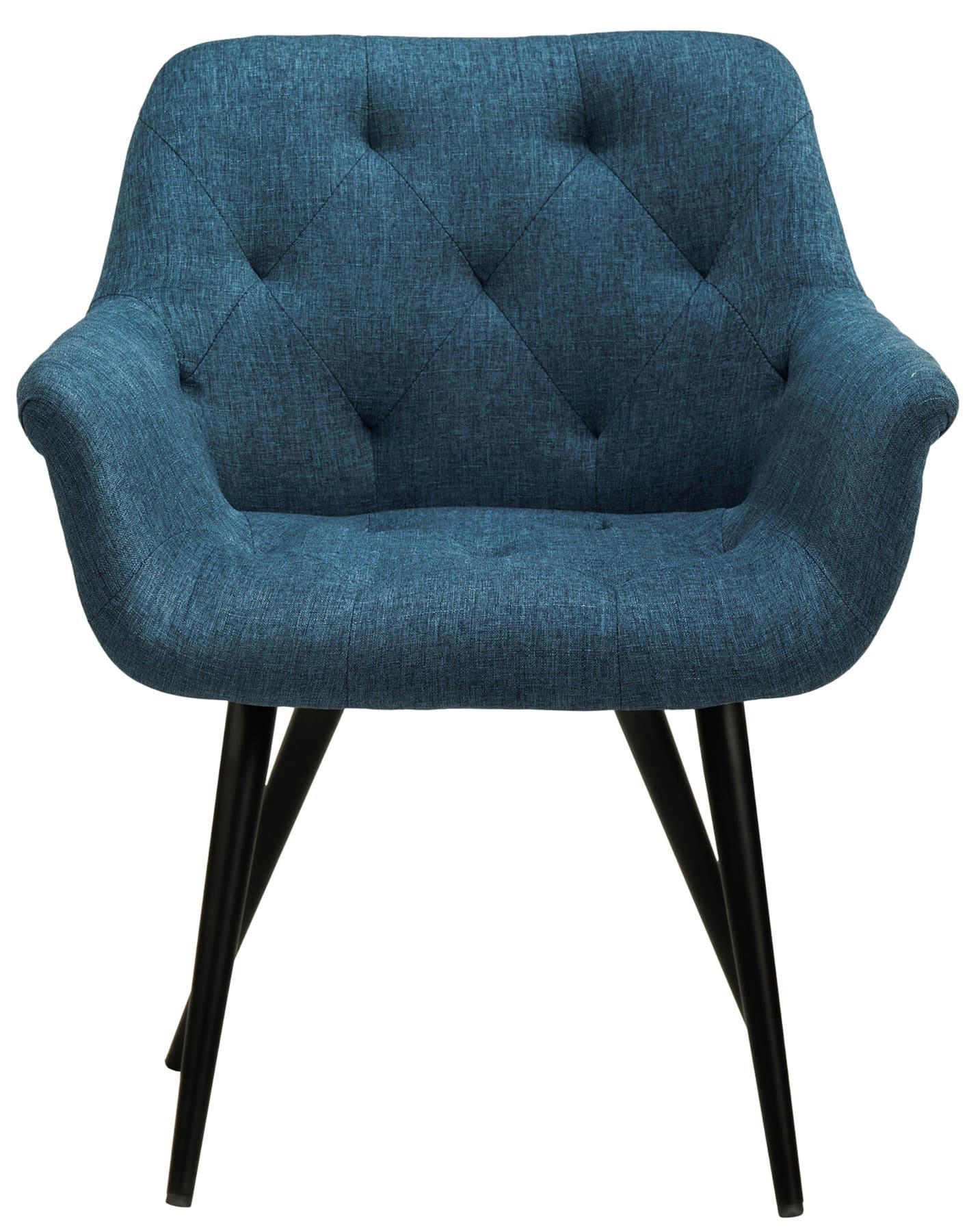 LANGFORD - Chaise de salle à manger avec accoudoirs en tissu Bleu