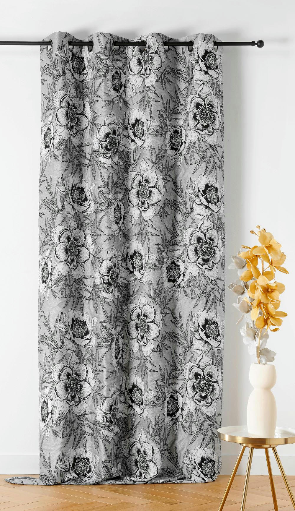 PEONIA - Rideau d'ameublement 140x260cm Gris