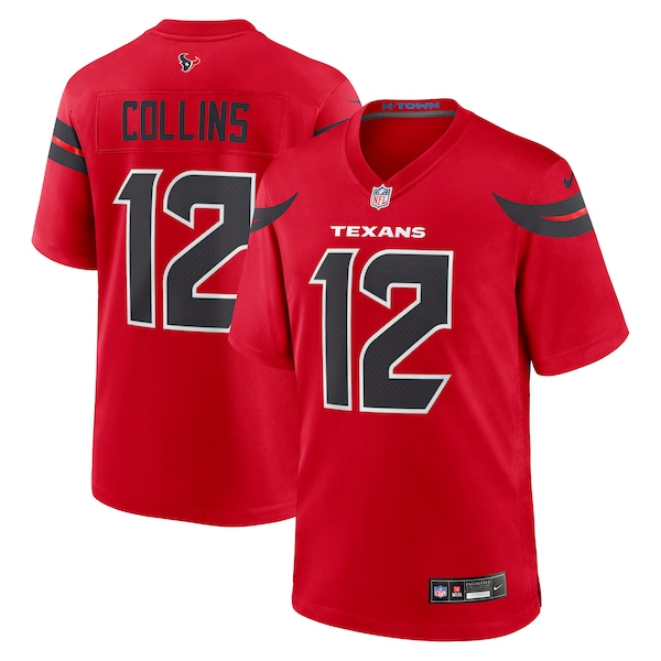 Nico Collins Houston Texans Nike Alternate Game Jersey -  Red/White/Navy