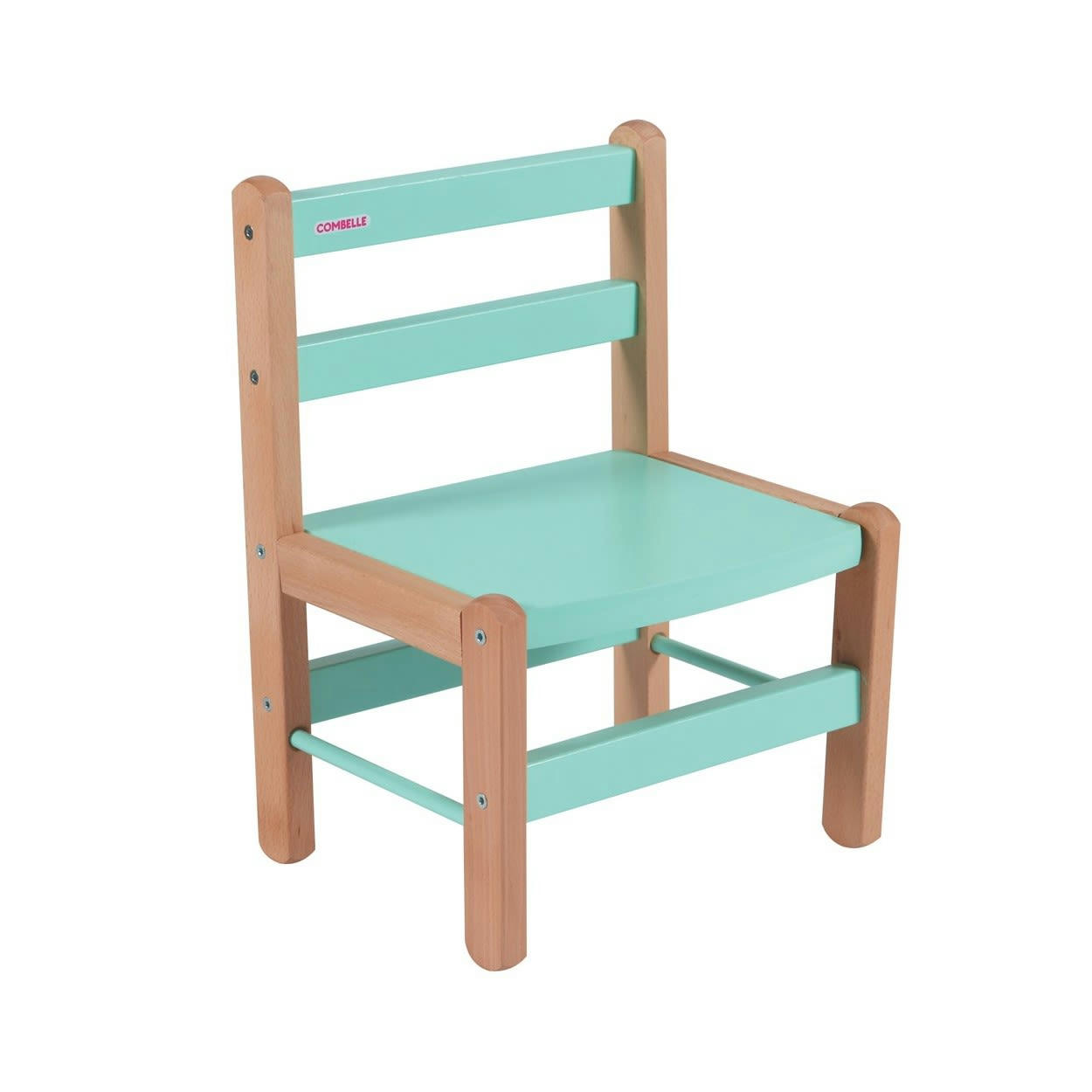 LOUISE - Chaise enfant en bois bicolore vert menthe