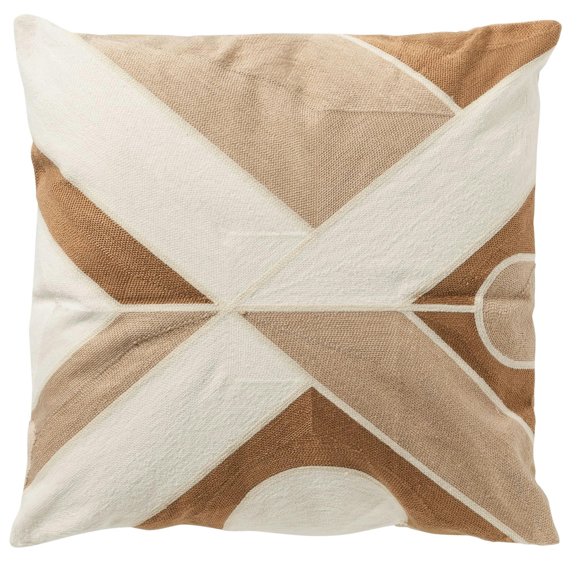 - Housse de coussin beige en coton-45x45 cm avec motif