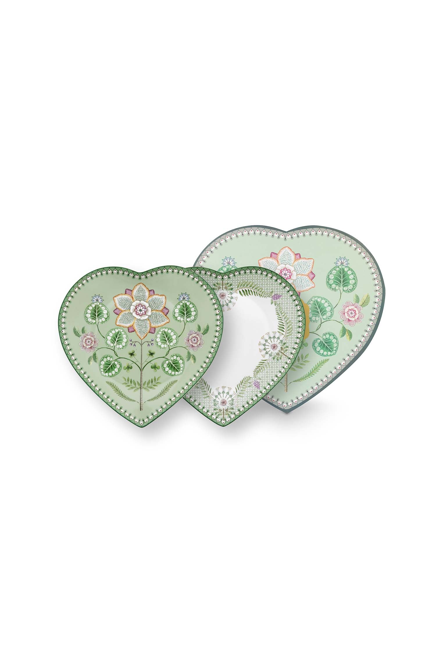 Pip Studio Bordenset Hart - Lily&Lotus - Groen - 23cm - Set van 2