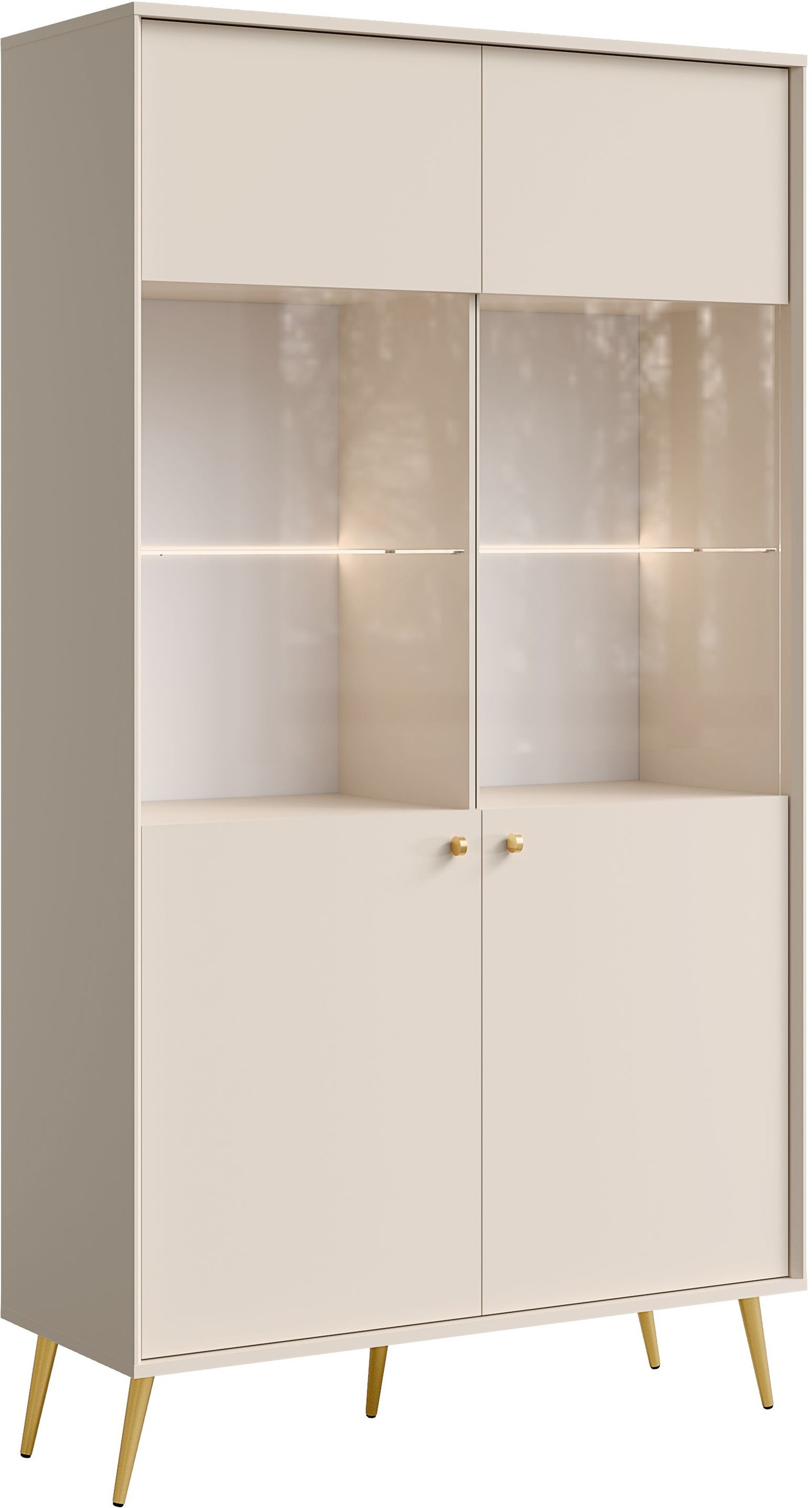 Witryna do salonu 105 cm ROSEA beż piaskowy