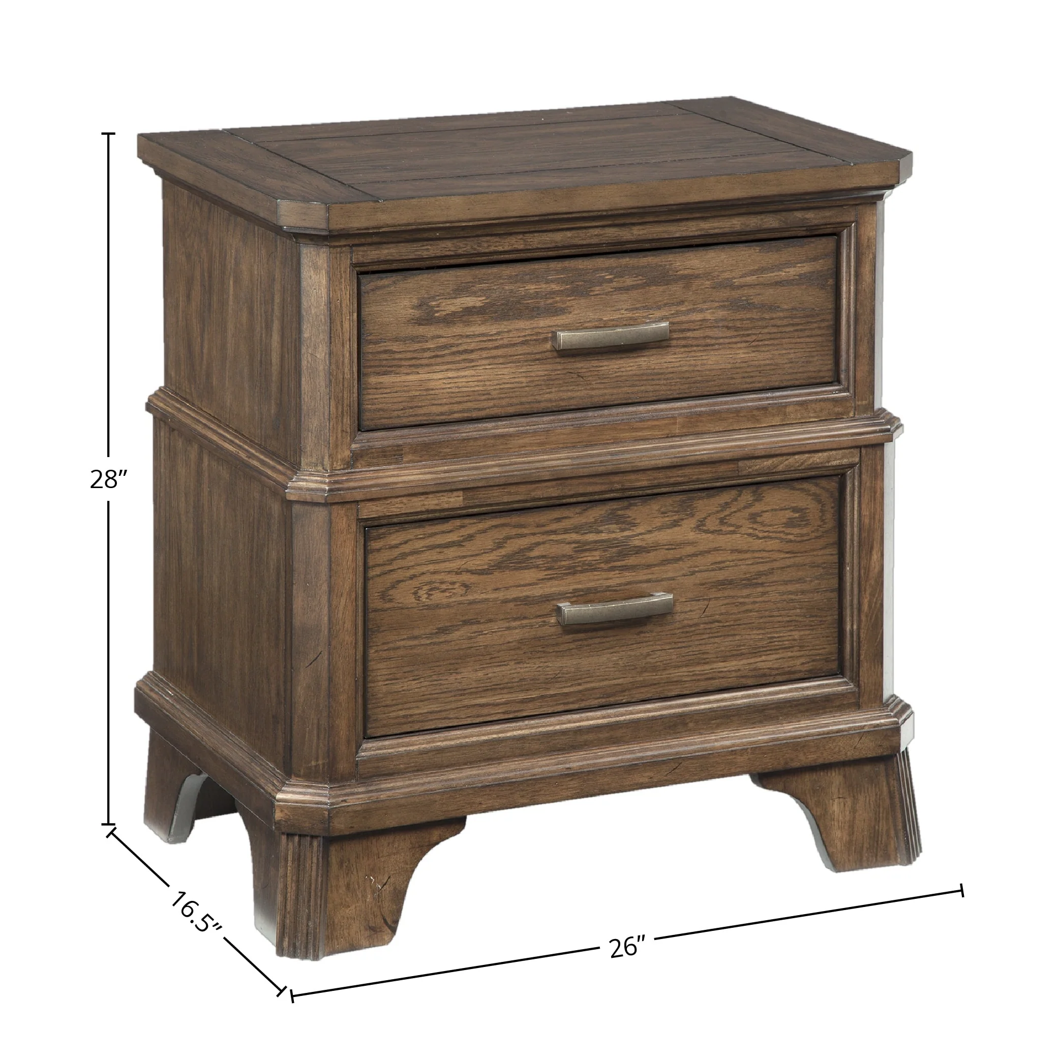 Telluride Vintage Oak 2-Drawer Nightstand
