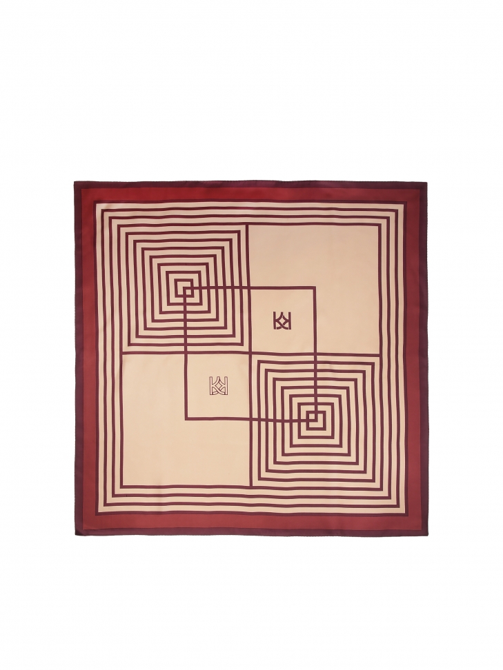Elegant silk scarf with geometric pattern