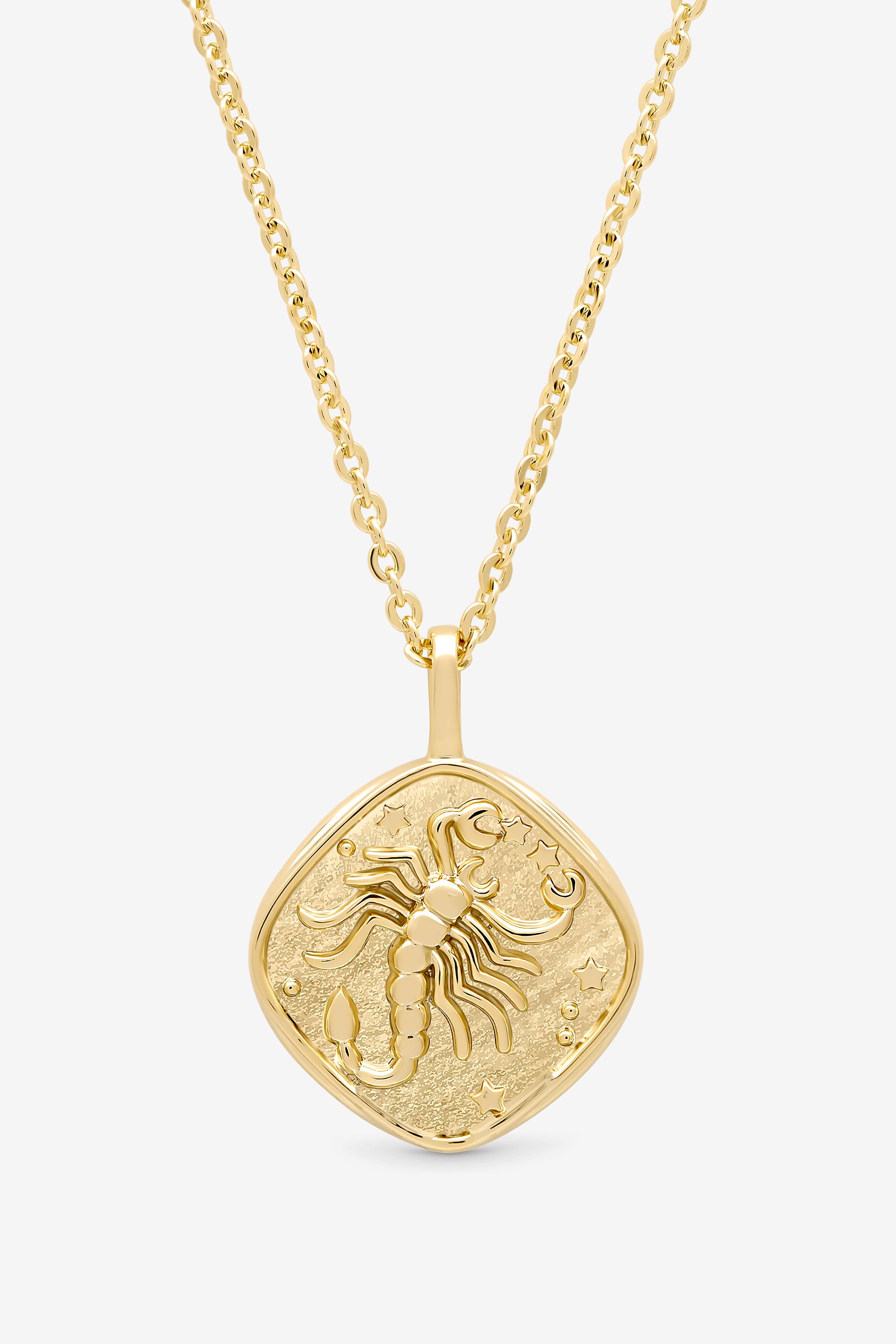 Jon Richard Gold Plated Molten Horoscope Pendant - Scorpio