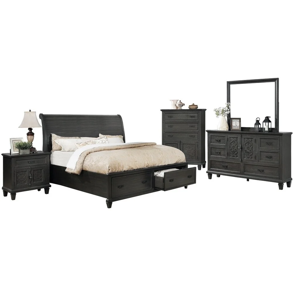 Best Quality Furniture Sleigh 4-Piece Bedroom Set with Extra Chest