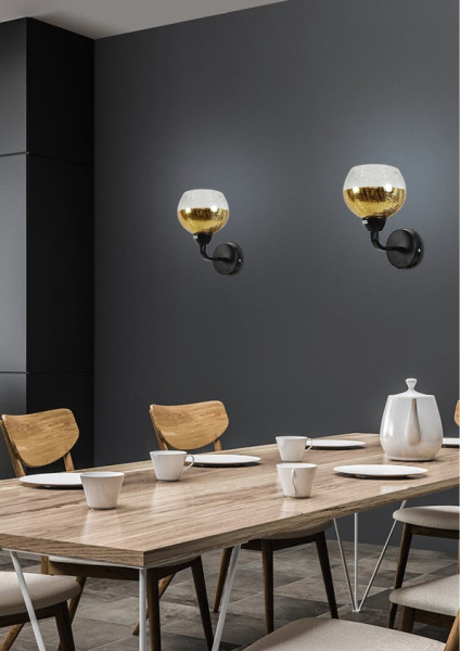Gold LAMPA cromina kinkiet 1x60w e27 czarny