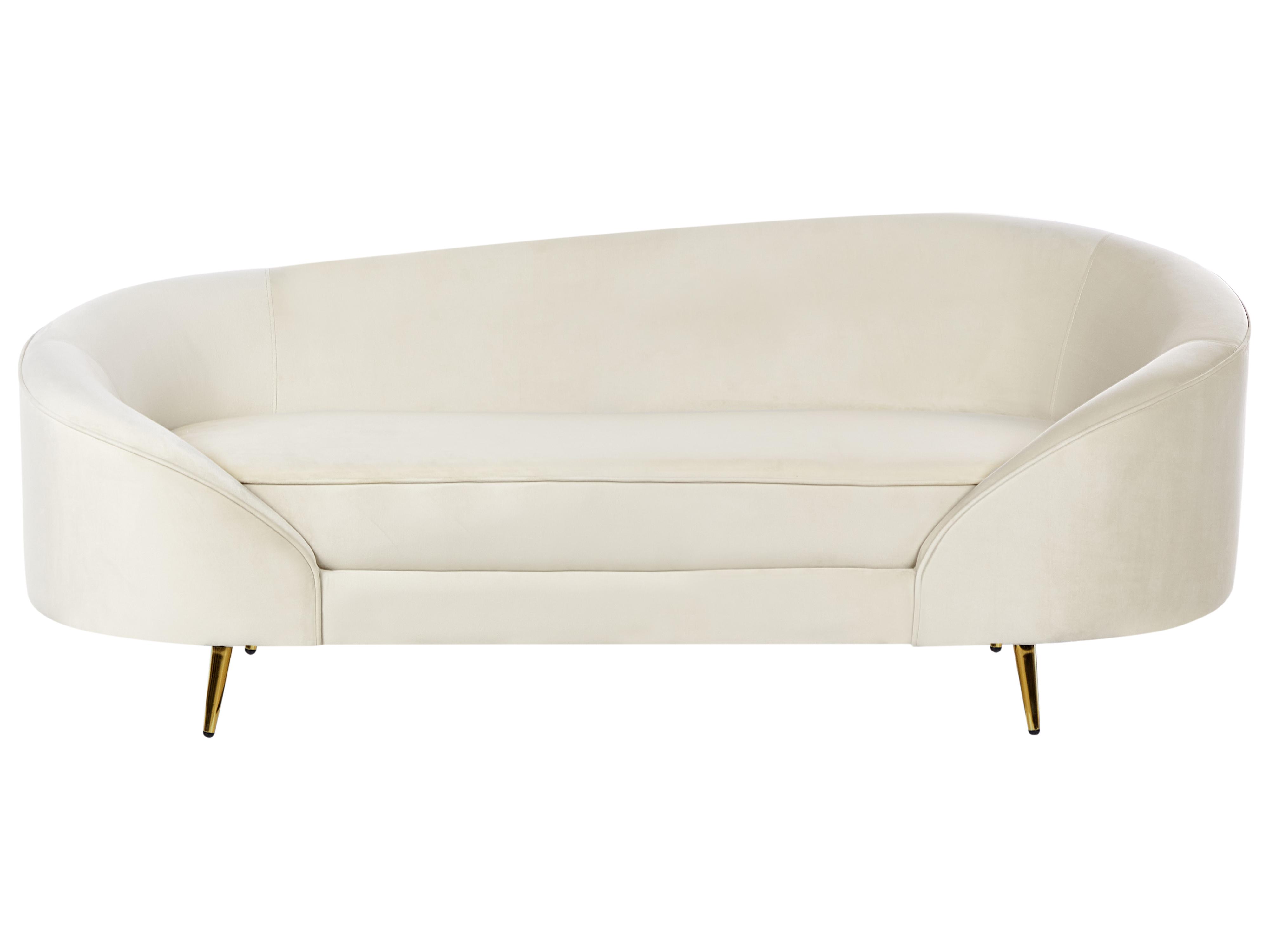 Sofa 2 Seater SAVAR Velvet Light Beige