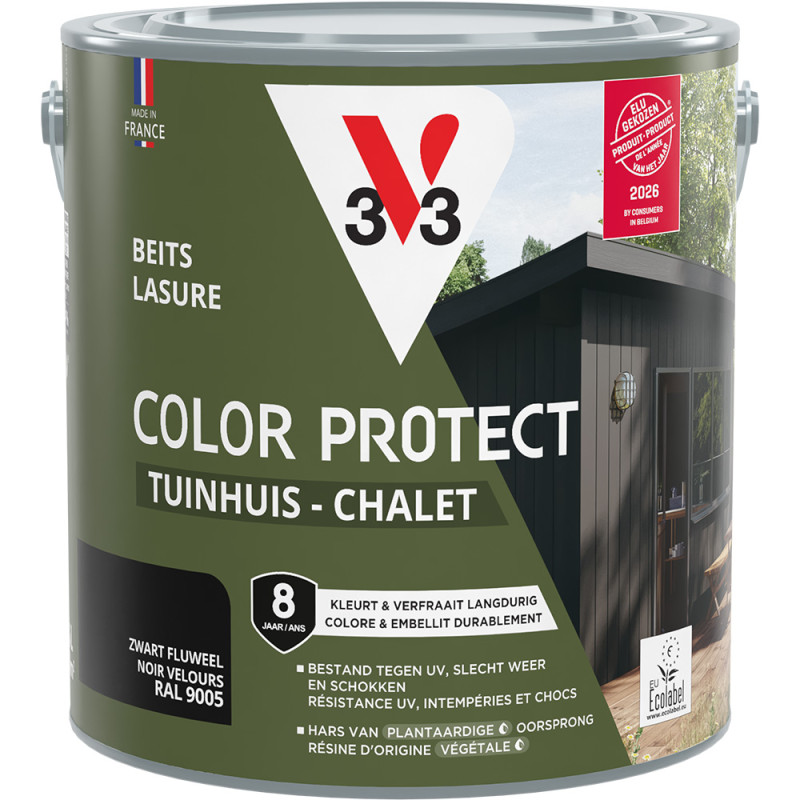 Lasure pour chalet Color Protect noir 2,5 L V33