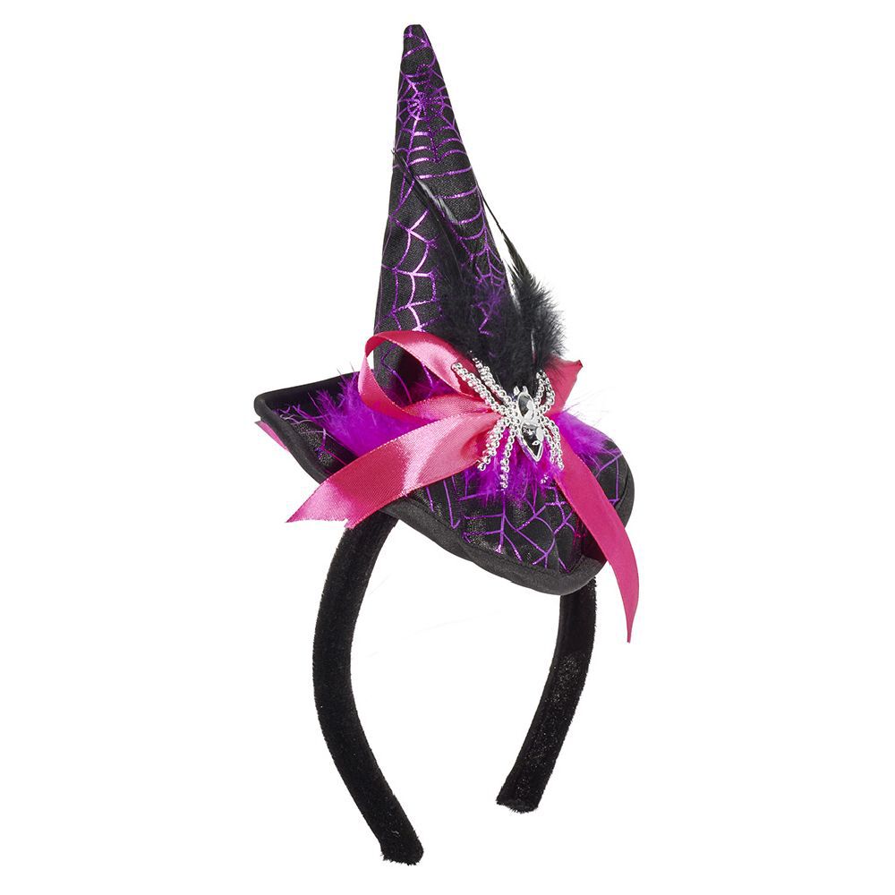 Serre-tête chapeau noir sorcière enfant