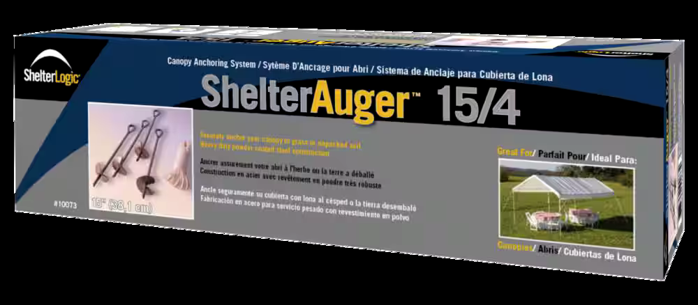 ShelterLogic Auger Steel Anchor Kit For Canopies, 4-pk