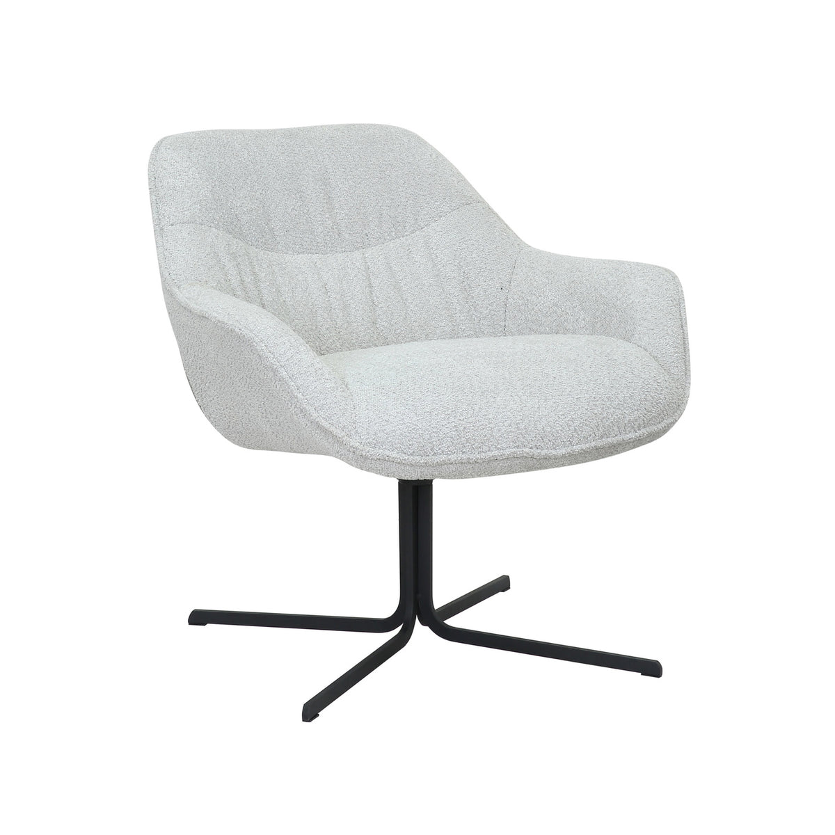 StarFurn Fauteuil Mila - Off-White Stof - Draaibaar - 79x80x81cm