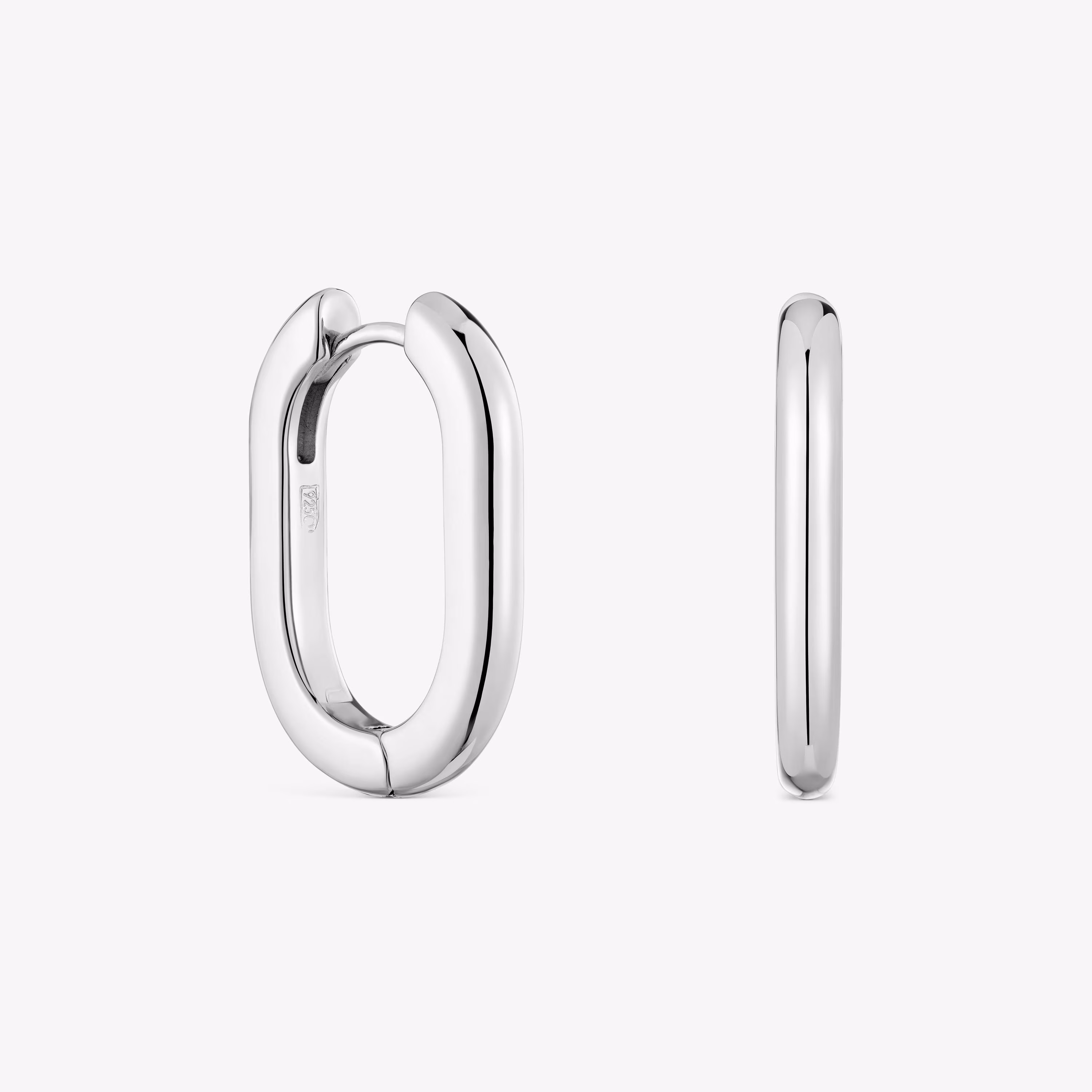 Pendientes aro largos de plata 22 mm Basicos