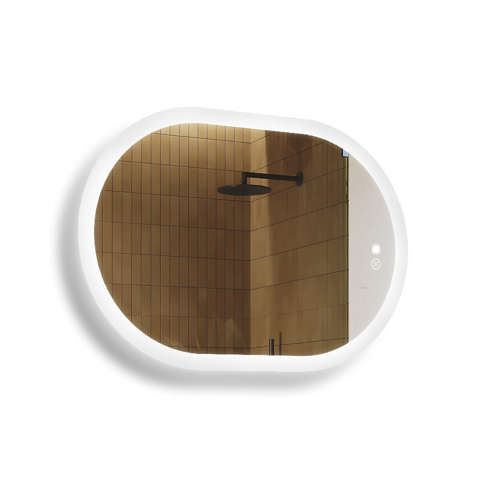 Lustro łazienkowe LED 100x70cm - owalne - LED Dual, włącznik, mata grzewcza