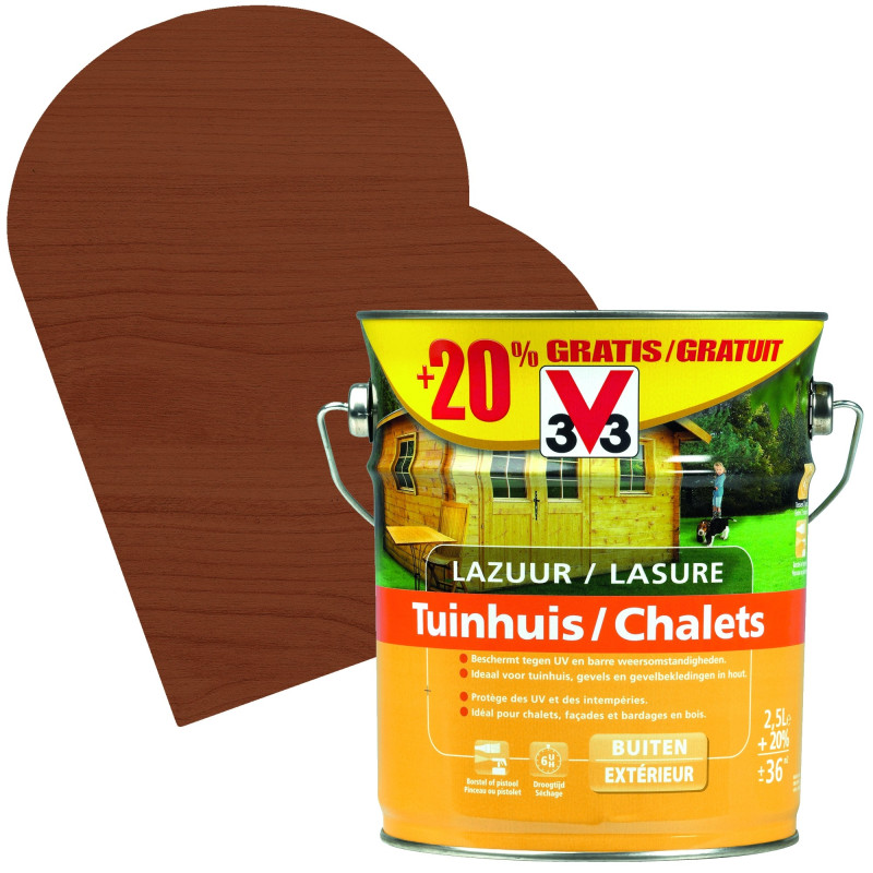 Lasure Chalets chêne foncé 2,5   0,5 L gratuit V33