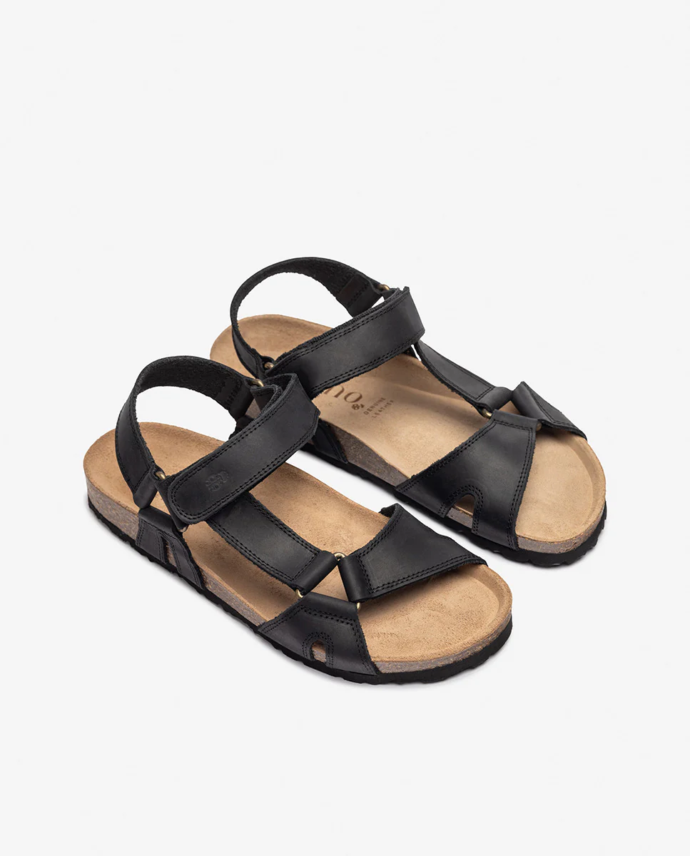 Sandalia plana MACAM-005 negro