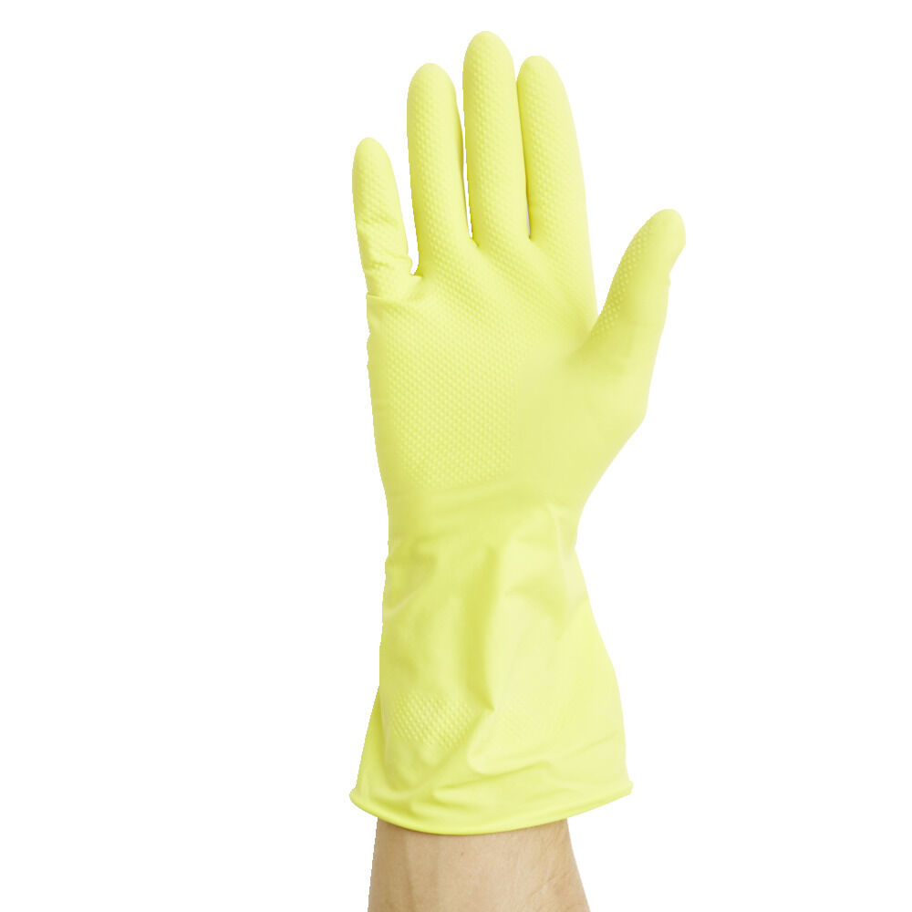 Paire de gant long en latex jaune Taille S