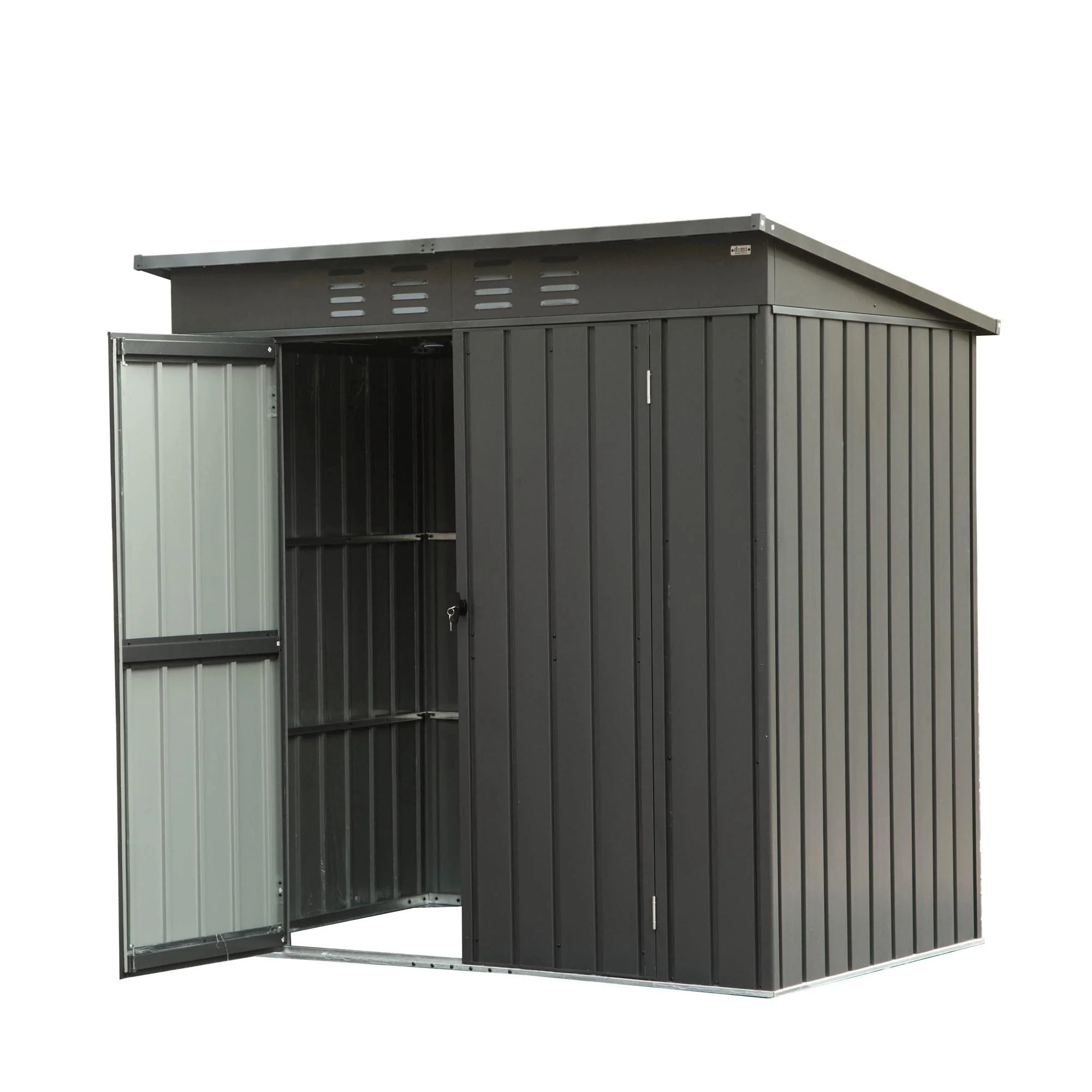 GDFStudio - Summit 11' x 12.5' Galvanized Steel Backyard Storage Shed with Windows and Lockable Door