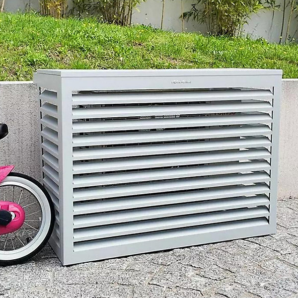 Cache unité extérieure en aluminium gris clair taille M - DECOCLIM - 23AM7035