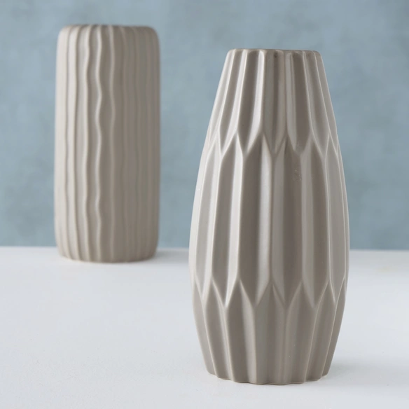 Vase, beige, Steingut