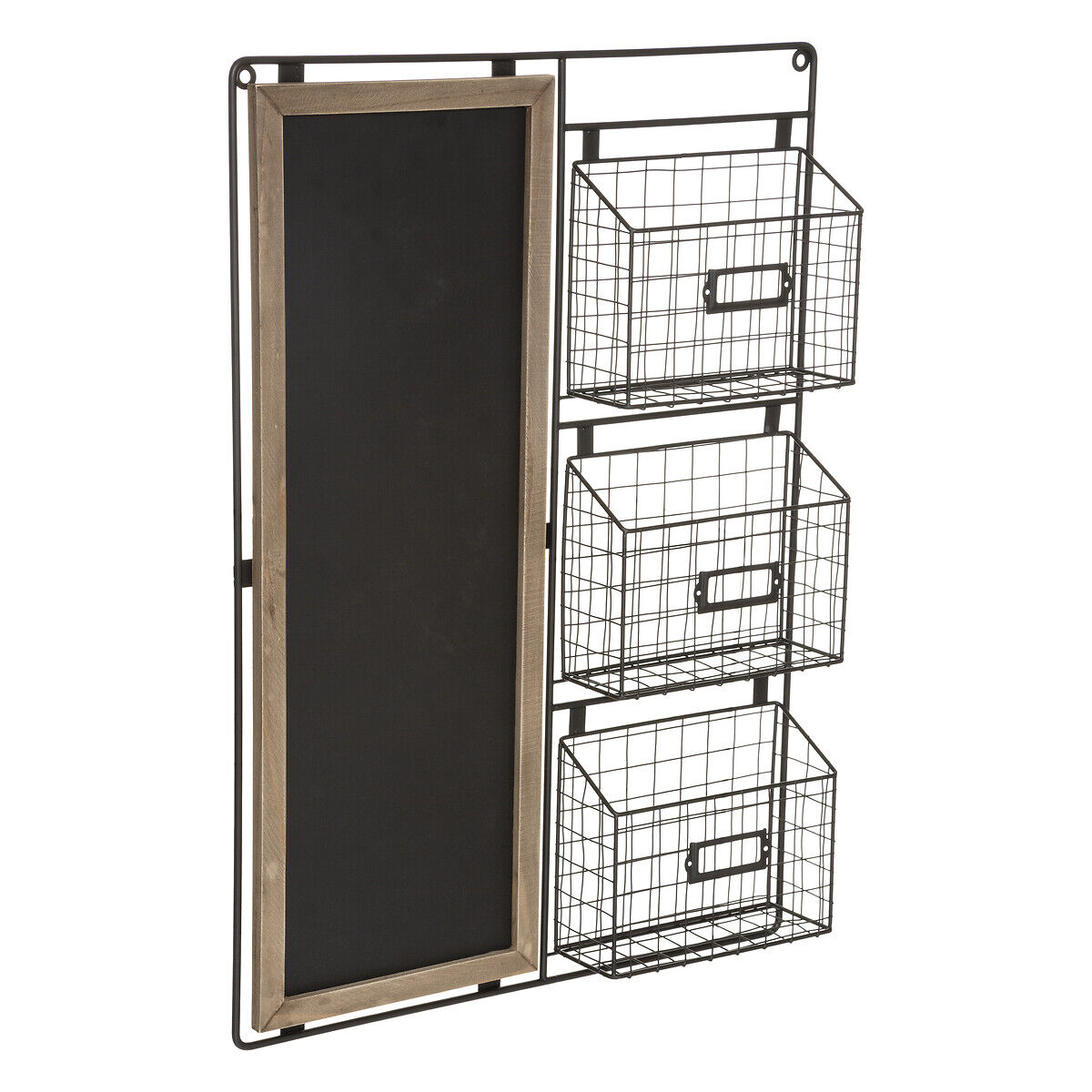 Memo ardósia com cestos de arrumação