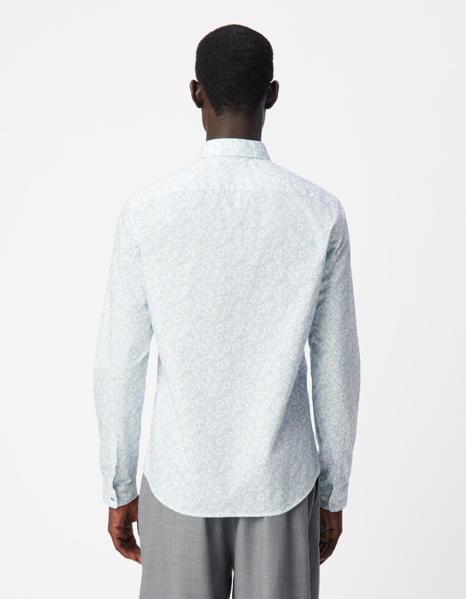 Chemise slim verte tissu Liberty motif fleurs Homme