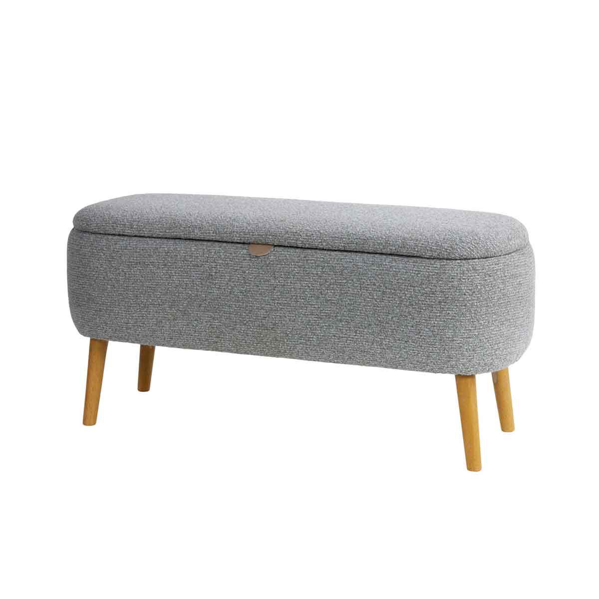 Banqueta dupla cinza com arrumação