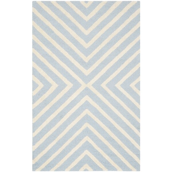 SAFAVIEH Handmade Cambridge Moroccan Light Blue Wool Rug