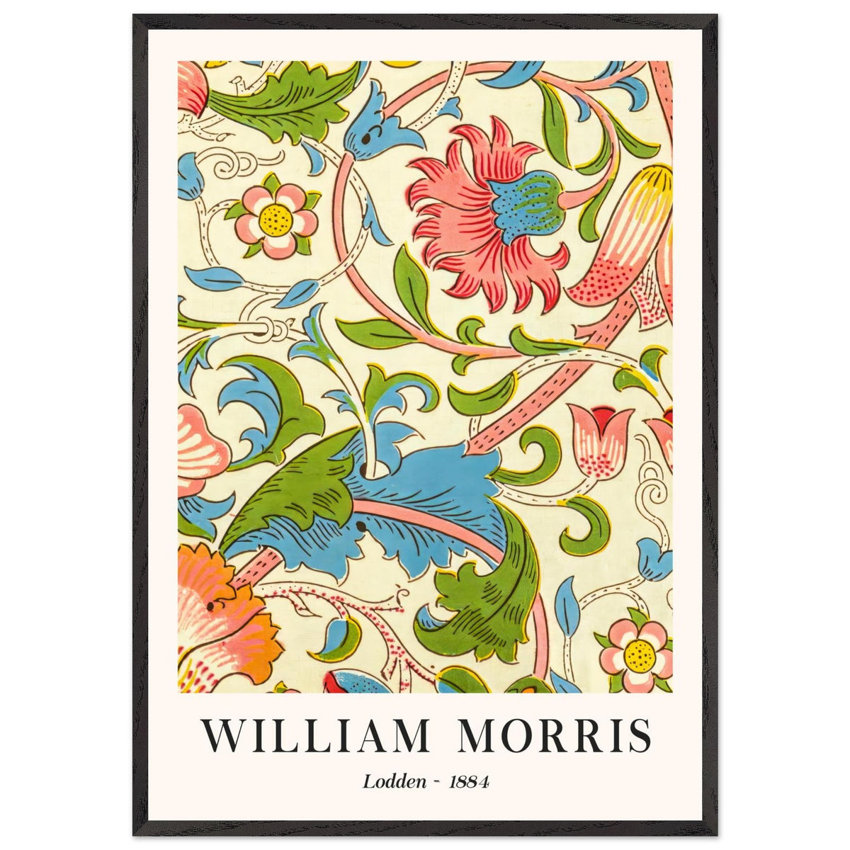 Artfulprints Poster met Lijst William Morris - Lodden 1884  - 70x100 cm - Meerkleurig