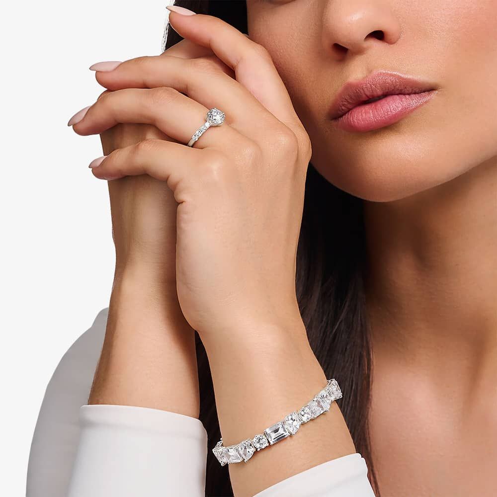 THOMAS SABO Silver Solitaire White Cubic Zirconia Ring TR2440-051-14-56
