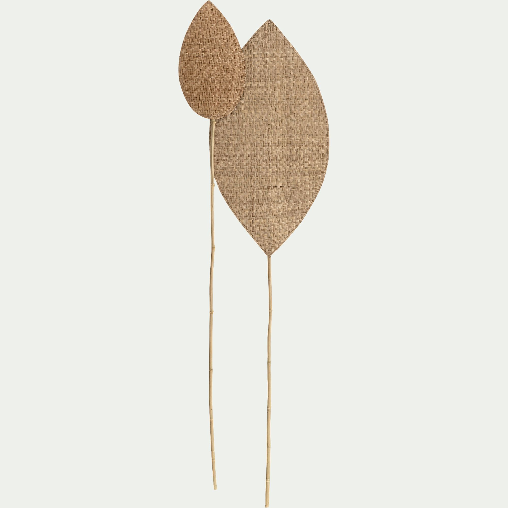 HUESCA - Feuille tressée en jonc de mer et bambou - naturel 20x143cm