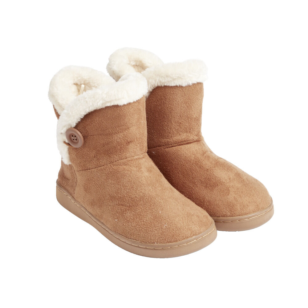 Chaussons bottes fourrées femme marron T36 à T42