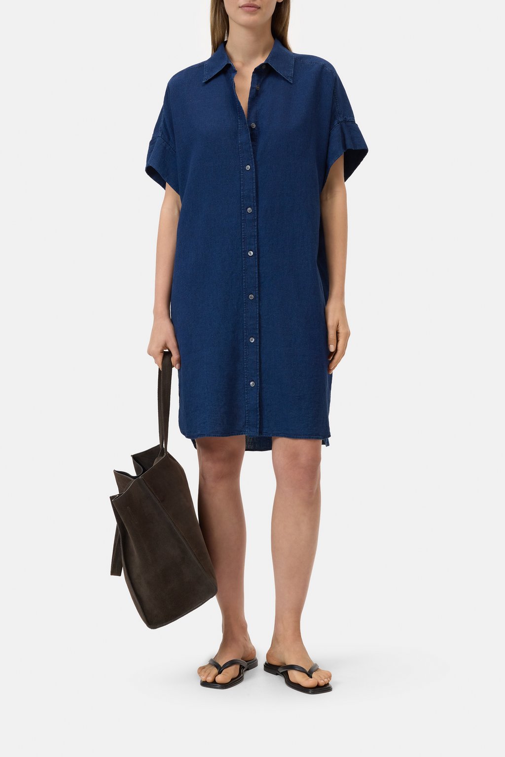 Hemdkleid aus Leinen-Baumwoll Mix