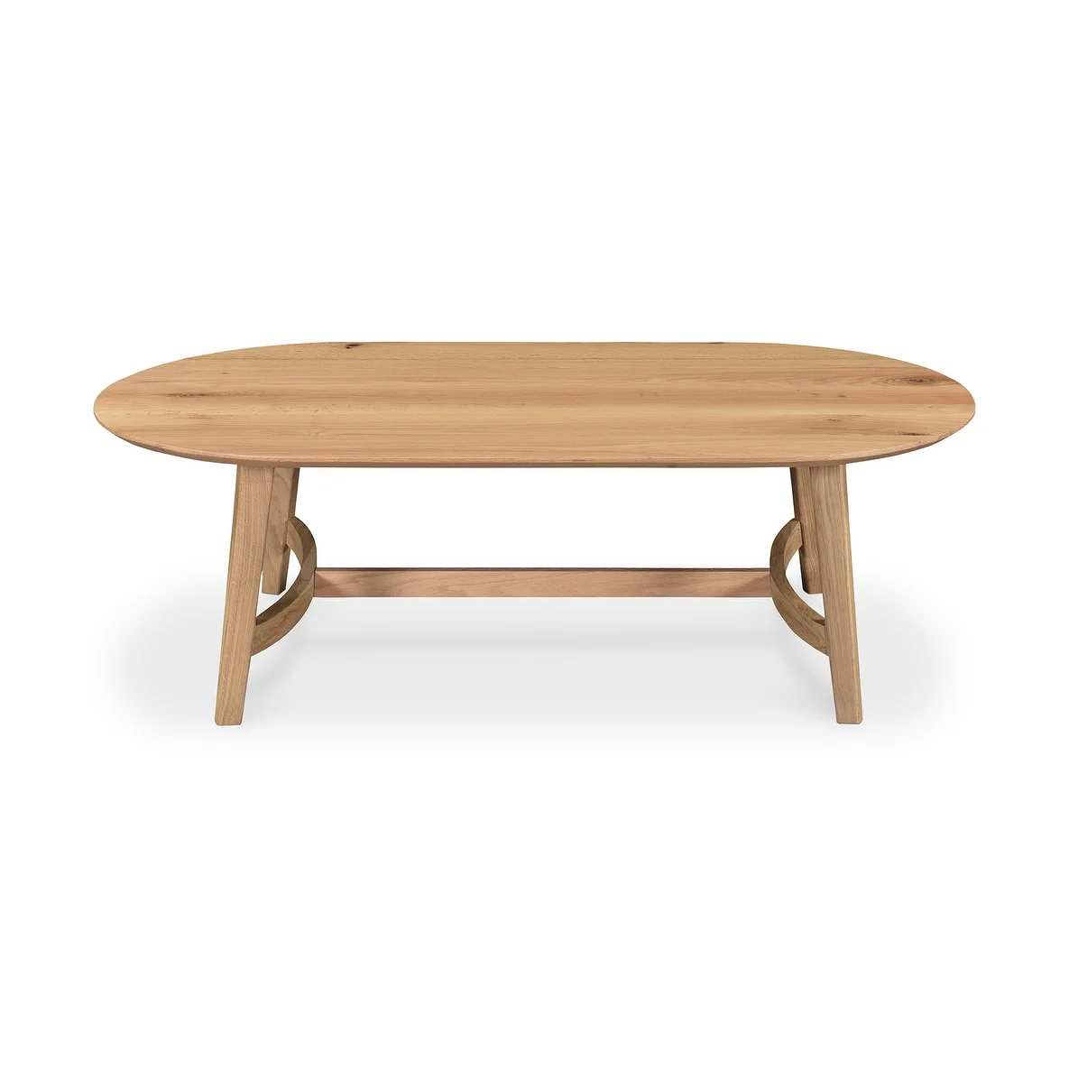 Macari Mid-Century Modern Solid Oak Coffee Table - 54W x 28D x 17H