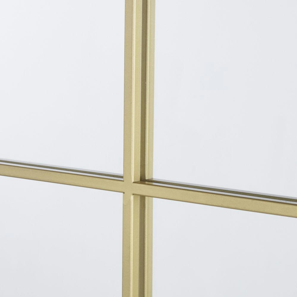 CARTER - Grand miroir fenêtre rectangulaire en métal doré 109x181