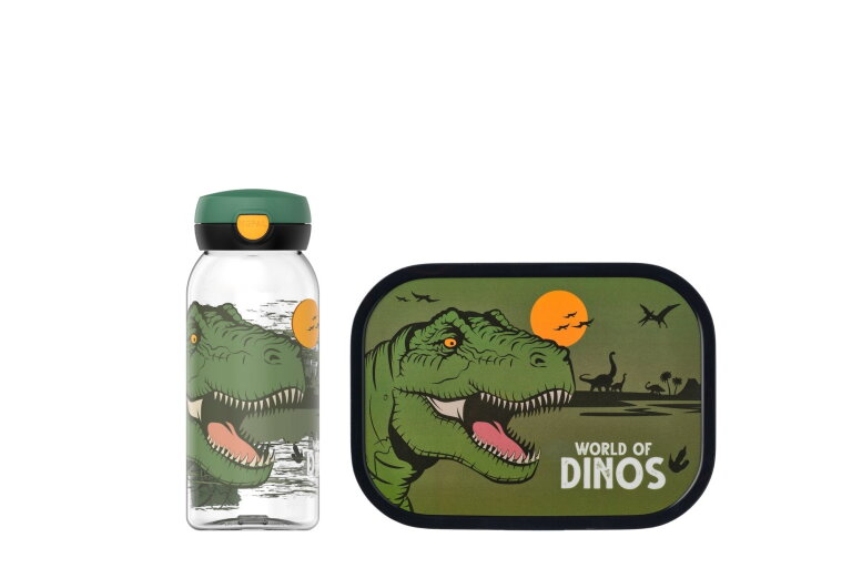 Campus lunchset (drinkfles met flipdop   lunchbox) - Dino