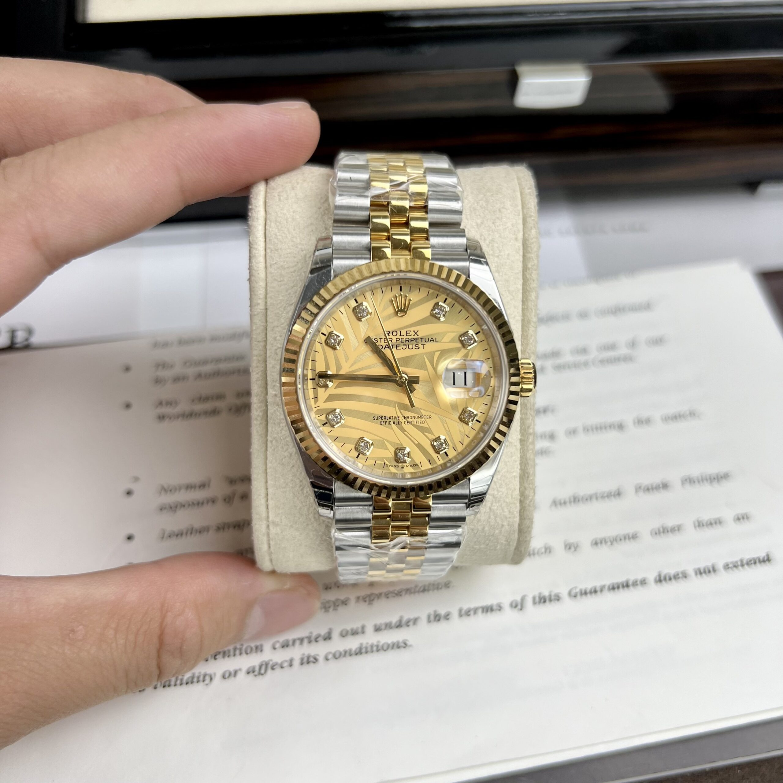 Rolex Datejust SS/YG Plated Champagne Dial CZ Diamonds 41mm Jub Replica
